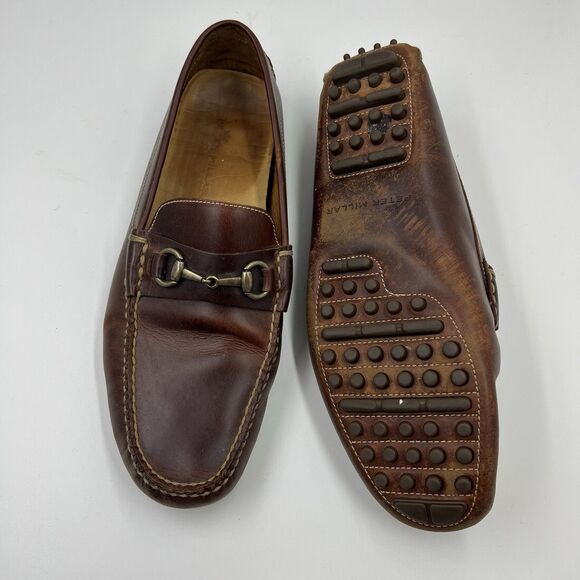 PETER MILLAR 'Leather Bit Loafers' Mens Brown Slip-On  - Sz 13 M - Picture 3 of 6